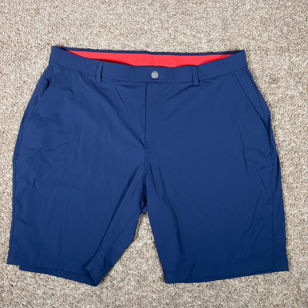 Redvanly Mens Navy Blue Performance Golf Shorts XXL 9 Inch Inseam Stretch